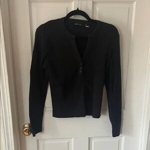 Moda International Black Long Sleeve Top